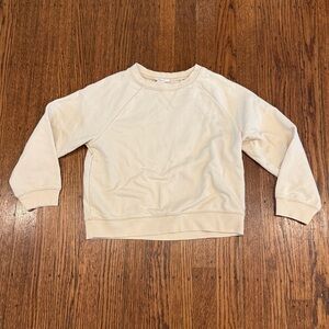 🤎 Crewcuts by J.Crew Tan Sweatshirt w/ Heart Embroidery – Girls Small (6–7) 💖✨